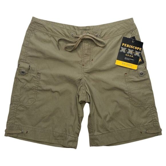 Periscope Gear Pants - Periscope Gear Utility Shorts Women's 3 SMALL Khaki Green‎ Drawstring Cotton NEW